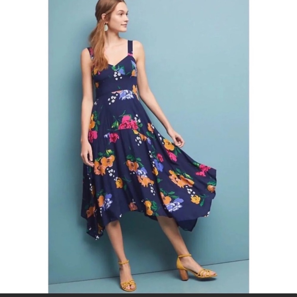 Anthropologie Maeve Vivienne Floral Dress Size 12